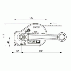 Лебідка причепа AL-KO Optima 351A Plus ручна з тросом 15 м 350 кг (1730001)