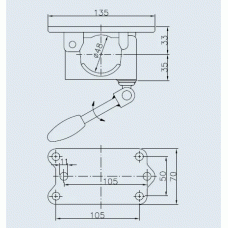 Хомут опорного колеса причепа Winterhoff d48 мм 250 кг чавун (1860657)