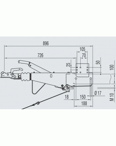 Тормоз наката AL-KO 251S 1500-2600 кг (100 мм) инерционный АК270 (1251908)