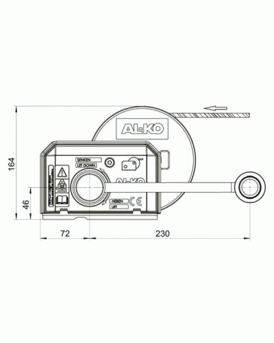 Лебідка причепа AL-KO Optima 501 Plus ручна з фалом 7 м 500 кг (1730006)