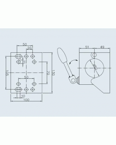 Хомут опорного колеса причепа Winterhoff d60 мм 500 кг (1861429)