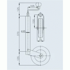 Опорне колесо причепа Winterhoff d48 мм довжина 505 мм 150 кг (1860904EW)