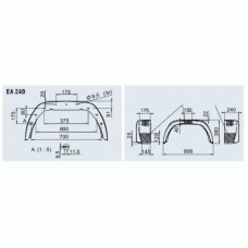 Крило причепа брудозахисне AL-KO Premium пластикове 240x800x380 мм R15 (1259578)