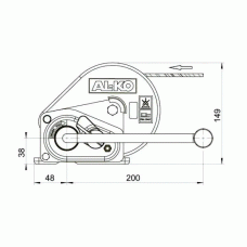Лебідка причепа AL-KO 500 Basic ручна з фалом 7 м 500 кг (1225547)
