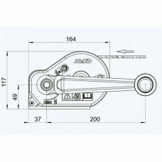 Лебідка причепа AL-KO 351 Plus ручна без тросу 350 кг (1225998)
