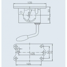 Хомут опорного колеса причепа Winterhoff d48 мм 250 кг чавун (1860656)