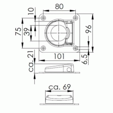 Петля такелажна кріплення вантажу причепа Winterhoff ZBF 70-1 96х101 мм (1860061)