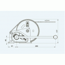 Лебідка причепа AL-KO 900A Basic ручна з фалом 7 м 900 кг (1225303)