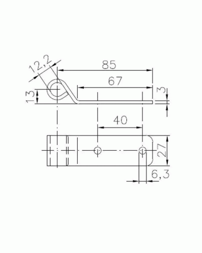 Петля борта причепа Winterhoff BSCH 10-12-90 довжина 90 мм (1860141)