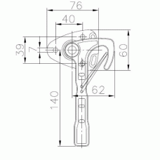Замок бортовий причепа важільний правий Winterhoff WV 10-R (1860001)