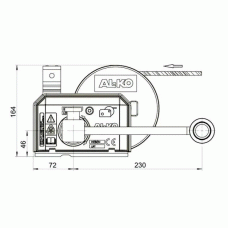 Лебідка причепа AL-KO Optima 501A Plus ручна з тросом 10 м 500 кг (1730007)