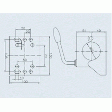 Хомут опорного колеса причепа Winterhoff d60 мм 500 кг (1861428)