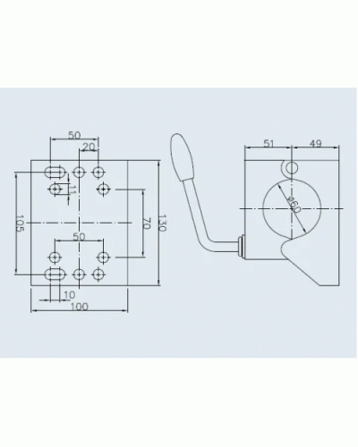 Хомут опорного колеса причепа Winterhoff d60 мм 500 кг (1861428)