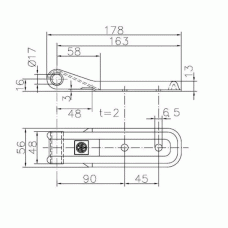 Петля борта причепа Winterhoff BSCH 10-17-170-SO довжина 170 мм (1860117)