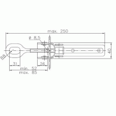Замок бортовий причепа Winterhoff BV 40-1 довжина 250 мм (1860029)