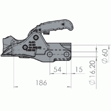 Зчіпний пристрій AL-KO АК351 кругле дишло 60 мм 3500 кг чавун (1222636)