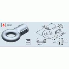 Петля дишла причепа AL-KO F68-E DIN 68 мм діаметром 50 мм 1350 - 3000 кг 234 мм (1224110)