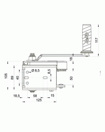 Лебідка причепа AL-KO Optima 351A Plus ручна з тросом 15 м 350 кг (1730001)