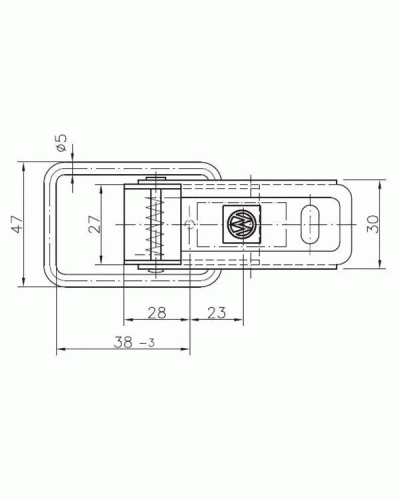 Замок бортовий причепа Winterhoff BV 60-1 довжина 110 мм (1860031)
