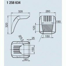 Крило причепа брудозахисне тандемне AL-KO PLUS пластикове розрізне 328х280х320 мм (1258634)