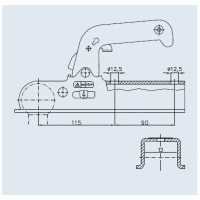 Зчіпний пристрій Winterhoff WW150-VF дишло квадрат 60 мм 1500 кг (1860763)