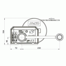 Лебідка причепа AL-KO Optima 501A Plus ручна з тросом 20 м 500 кг (1730008)