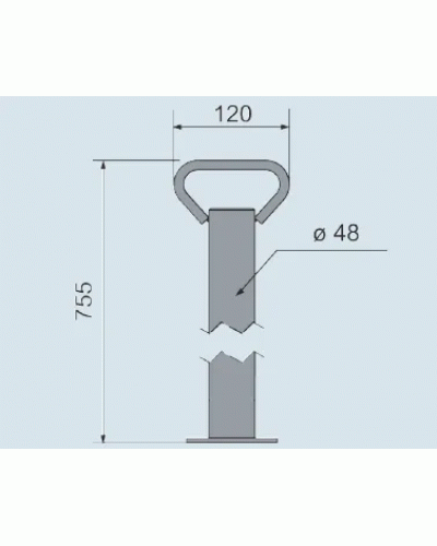 Опорна стійка для причепа Winterhoff d48 мм довжина 755 мм 200 кг (205617)