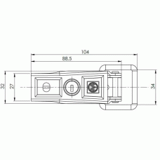 Замок бортовой прицепа Winterhoff BVS 60-1 длина 104 мм 2шт 1 шт.борт.зєднувач + 1шт. ключ (продається тільки попарно) (1860037)