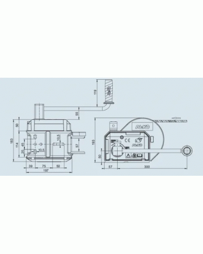 Лебедка прицепа AL-KO Optima 901A Plus ручная с фалом 10 м 900 кг (1730017)