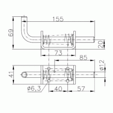 Фіксатор бортовий двері причепа Winterhoff BSCHG 20-A довжина 155 мм (1860095)