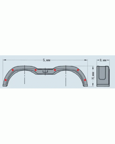 Крило причепа брудозахисне AL-KO PLUS пластикове тандем 220x1462x349 мм (246120)