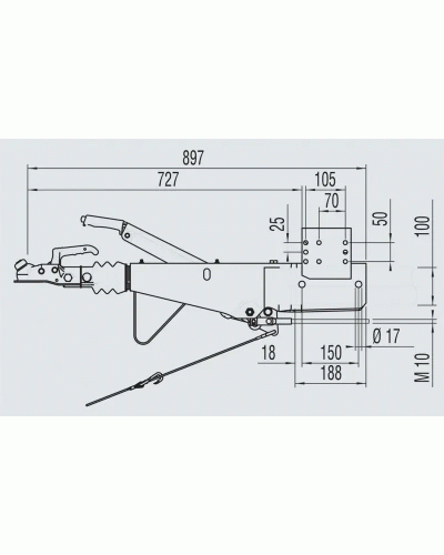 Гальмо накату AL-KO 161S 950-1600 кг інерційне (100 мм) (1251906)