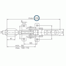 Замок бортовий причепа натяжний Winterhoff EXZV 10-2 довжина 230 мм (1860069)