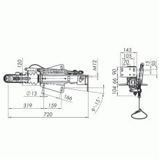 Гальмо накату AL-KO 251G 1500-3000 кг монтаж зверху AK301 (1251602)