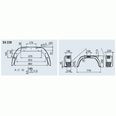 Крило причепа брудозахисне AL-KO Premium пластикове 220x776x350 мм R14 (1259617)