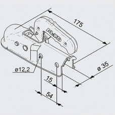 Зчіпний пристрій AL-KO АК7 дишло 35 мм горизонтальне кріплення 750 кг (1367022)