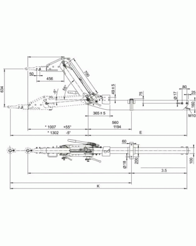 Гальмо накату AL-KO 251 VB-2 Optima регульоване по висоті 1425-2700кг 1650 мм (20059306)