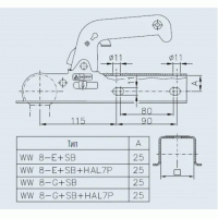 Зчіпний пристрій Winterhoff WW 8-G+SB дишло квадрат 60 мм 800 кг (1860747)