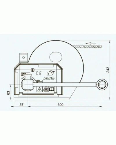 Лебідка причепа AL-KO Optima 1201A Plus ручна з фалом 12,5 м 1150 кг (1730021)