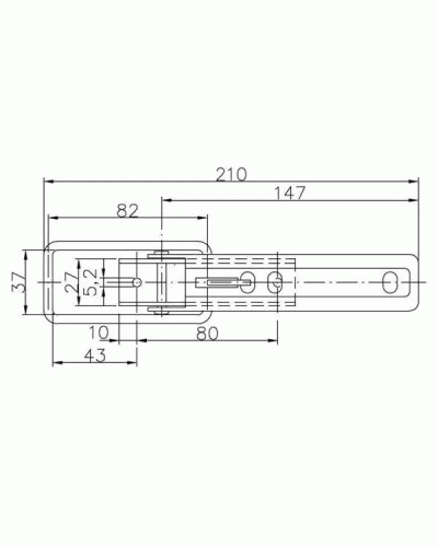 Замок бортовий причепа Winterhoff BV 10-1 довжина 210 мм (1860019)