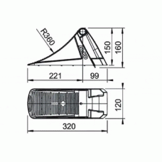 Упор противідкатний причепа AL-KO UK36KL 320х120х150 мм 1600 кг (1235990)