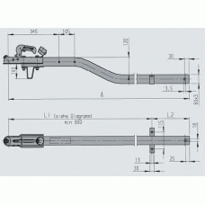 Дишло AL-KO К4 зігнуте чотиригранне 2010 мм 750 кг (1211300)