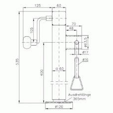 Стойка для прицепа AL-KO опорная домкратная 535х365 мм 1300 кг (1863474)