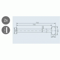 Опорна стійка для причепа Winterhoff RSR 48-700 d48 мм довжина 700 мм 150 кг (1860863)