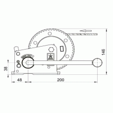 Лебідка причепа AL-KO 500 Basic ручна без тросу та фалу 500 кг (1225543)