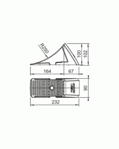 Упор противідкатний причепа AL-KO UK10K 224х90x98 мм 1600 кг (1237250)