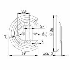 Петля такелажна кріплення вантажу причепа Winterhoff ZBF 60-1 69х86 мм (1860059)