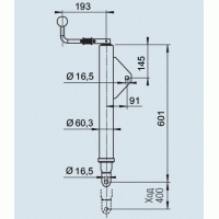 Стійка для причепа AL-KO опорна d60.3 мм довжина 601 мм 400 кг (205807)