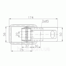 Замок бортовий причепа Winterhoff BV 70-1 довжина 165 мм (1860033)