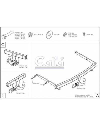 Фаркоп "Galia" FORD Fusion (з 2002--)